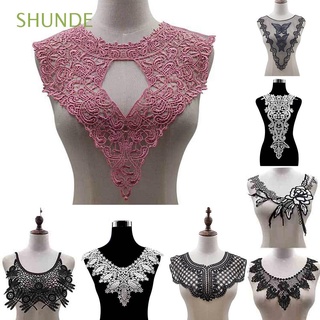 SHUNDE 3D Cordón Arte Accesorios de la ropa Bordado Bricolaje Scrapbooking 8 estilo Flor Escote Collar Tela de costura de ropa