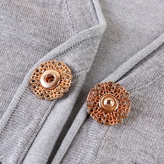 LONGDONG Flower Style Sewing Decoration Round Buckle Windbreaker Coat DIY Crafts Dark Buttons Sweater 5Pcs Down Jacket Nylon Snaps Clothing Metal Snaps Invisible Buckle/Multicolor (4)