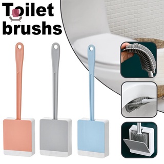 Nu soporte cepillo de inodoro y soporte TPR cerdas cepillo de inodoro limpieza profunda con mango largo para baño montaje en pared Punch Free