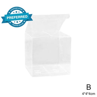 Cajas cuadradas de cubo transparente de Pvc para decoración de boda, fiesta, transparente, D7U3