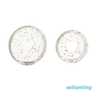 willi 20pcs Glitter lentejuelas corazón aglutinante anillos agujero de seta hoja suelta cuaderno encuadernación de plástico disco hebilla aro DIY