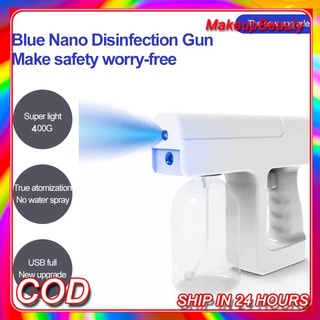 [COD] 2021 nuevo 300ML inalámbrico Nano luz azul vapor Spray desinfección pistola USB carga MAKEUPBEAUTY