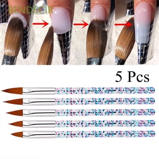 BENDECIR 5 pzs nuevos pinceles para tallar mujeres belleza extensión de uñas acrílico Gel UV pluma de uñas moda cristal mango caliente DIY arte herramienta gradiente manicura
