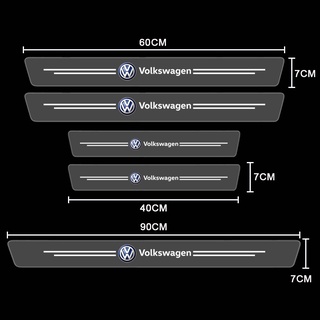 Tira De Alféizar De La Puerta Del Coche Anti-stepping Protección Pegatina Para Volkswagen VW Passat POLO Jetta Tiguan Auto Emblema Insignia Pedal De Bienvenida Transparente Decorativo Accesorios (2)