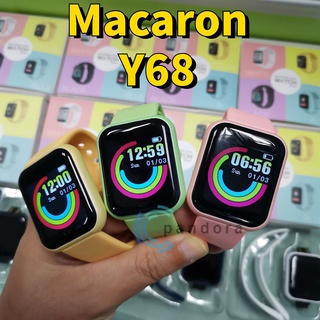 reloj inteligente llamada bluetooth Y68 macarone color saludable latidos del corazón movimiento impermeable reloj inteligente recordatorio de información reloj despertador Android Appl