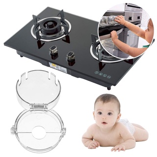 LUCKYTIME 1Pcs Hogar Cubierta de perilla Plástico Tapa de bloqueo del horno Protector de estufa de gas Seguridad para bebés Transparente Útil Cocina Protección infantil (3)