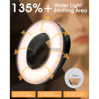 4 modos mini teléfono móvil led selfie anillo clip luz alimentación batería lámpara electrónica comprar