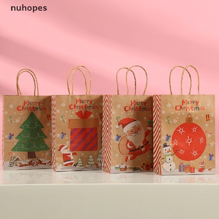 nuhopes 1/12 bolsas de papel kraft bolsas de regalo de navidad con mango de galletas bolsas de embalaje mx