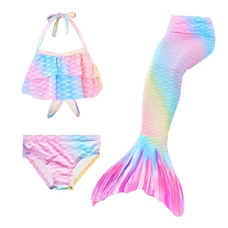 Conjunto De Bikini De Cola De Sirena Para Niñas Bañadores De Baño De Natación Traje De Playa