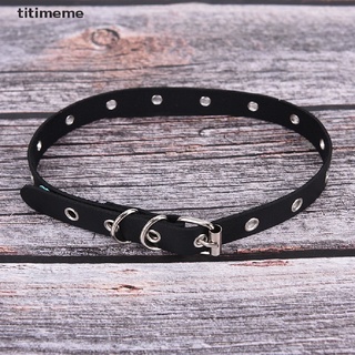 Titimeme Women Punk Gothic Leather Choker Necklace Sexy Collar Neck Ring Jewelry Gift MX