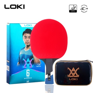 Loki nueva raqueta de tenis de mesa pegajosa de 6 estrellas de 7 capas de carbono hoja de Ping Pong murciélago espinillas en Ping Pong Paddle para ataque rápido