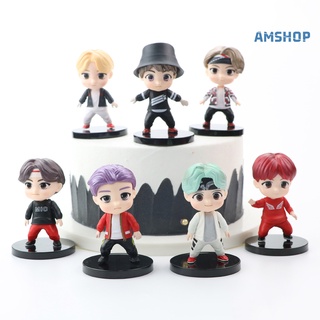 amshop 7 unids/Set BTS Bangton Boys miniatura figura colección modelo adorno niños regalo