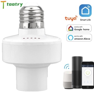 t WiFi Smart Light Bulb Adapter Lamp Holder Base AC Smart Life/Tuya Wireless Voice Control with Alexa Google Home E27 E26 65-265V tootry (1)