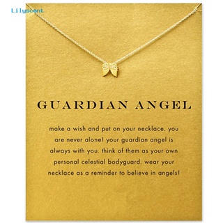 [LS] Collar de cadena de clavícula con colgante de alas de ángel chapado en oro joyería para mujer