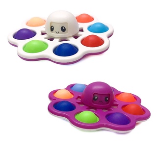 Nuevo Pop It Fidget Spinner empuje burbuja sensorial cambio de cara pulpo juguete alivio del estrés de silicona niños educativos juguetes de descompresión (8)