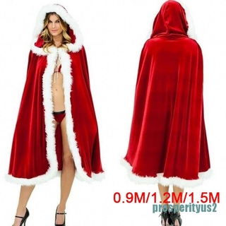 Prosperityus2 mujeres navidad Santa Claus capa disfraz de capa roja invierno con capucha reloj de Halloween