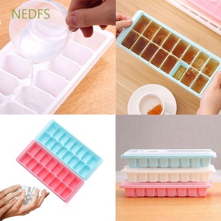 NEDFS Stocked Ice Maker 16 cavidades congelador molde cubo de hielo bandeja congelador con tapa cubierta cubo de hielo caja de herramientas de cocina molde de gelatina/Multicolor (1)