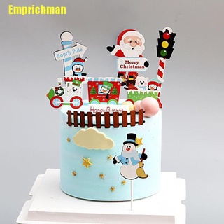 [Emprichman] 1Set Feliz Navidad Carta Decoración De Tarta De Santa Claus Muñeco De Nieve Tartas Hogar