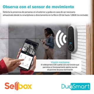 Videoportero Con Timbre Wifi Duosmart E50 Cámara 1 Mp Vision nocturna (4)