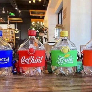 Botella De Coca-Cola Portátil Al Aire Libre Anti-Caída De Grado Alimenticio PC Creativa Moda Con Paja De Silicona (4)