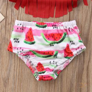 Jx-Cjto ropa De verano para bebé recién nacido niña Borla bikini traje De baño Frutas (9)