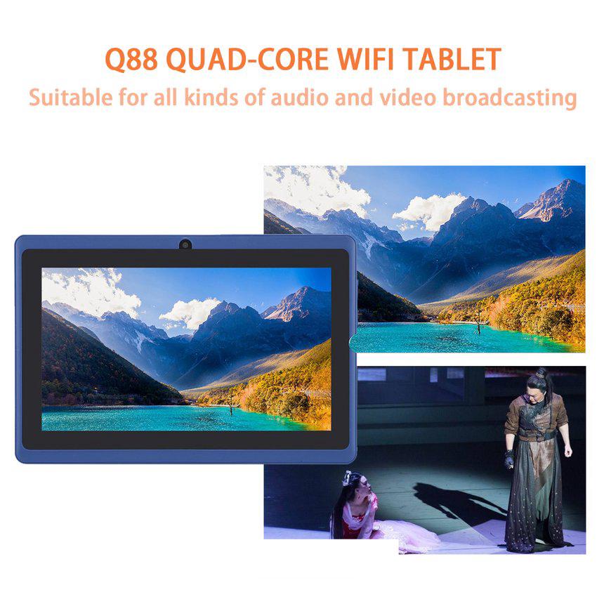 Q88 quad-core wifi tablet Siete Pulgadas USB Fuente De Alimentación 512M + 4G Rojo