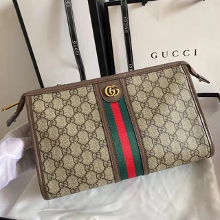 [Listo para enviar] 100% original auténtico Gucci nuevo 598234 Ophidia serie bolso de mano de moda para hombres y mujeres embrague