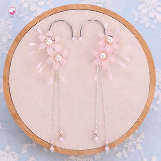 juego de aretes rosa dulces flores imitación perla clip y pendientes conjunto coreano lindo horquilla exquisita chica nupcial boda tiaras (6)