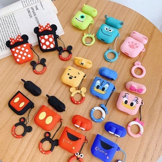 Airpods 1/2 Pro special protective cover, silicone earphone protective shell, Disney style with hanging ring