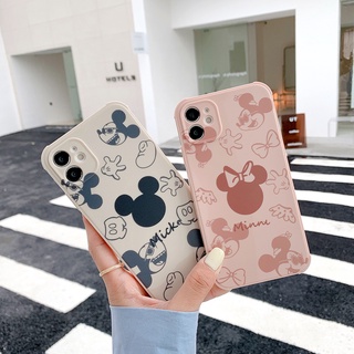Mickey Minnie Case iPhone 12 Pro Max 11 XR X XS 7 8 Plus Casing Cute Cartoon Disney Lovely Couple Shockproof Corner Protection Lens Protector Anti-Scratch Bumper Square Soft TPU Phone Cover SE 2020 12Mini 8Plus 7Plus (2)
