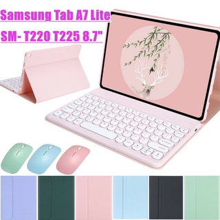 Funda De Teclado Para Samsung Tab A7 Lite 8.7 " T220 T225 2021 Bluetooth Cuero + Ratón (1)