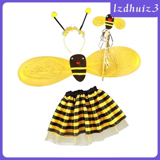 Gemgem Loey 4 piezas Bumble abeja miel niñas niños hadas Halloween disfraz de fiesta
