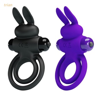 trian Silicone Vibrating Dual Cock Rings Male Enhancing Penis Ring & Clitoral G-Spot Vibrators Vibes Stimulators Sex Toys for Men, Women and Couples