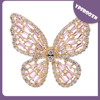 [venta caliente] anillos de mariposa de cristal brillante de moda anillos ajustables de nudillos anillos de nudillos joyería para mujeres
