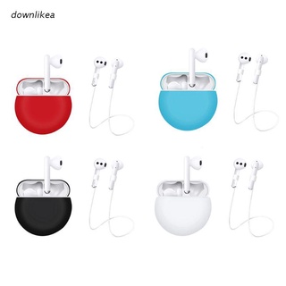 dow 1Set Soft Silicone Cover Full Protective Case with Anti-lost Rope for Hua-wei FreeBuds 3 Earphones Box