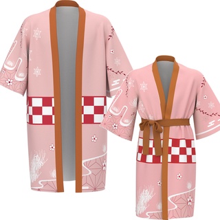 Anime Demon Slayer niños Cosplay Kimono Kimetsu no Yaiba Tanjiro Nezuko Zenitsu Tomioka Haori túnica disfraz (2)