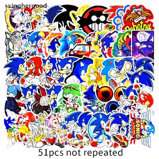 Xinghergood 51PCS Cartoon Anime Sonic Hedgehog Waterproof Stickers Decorative DIY Sticker XHG