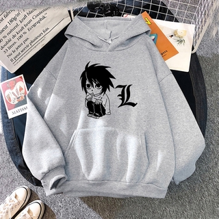 Sudadera con capucha death Note Anime con estampado de pulóver para hombre estilo callejera con capucha (6)