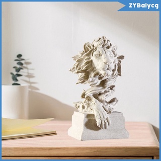 resina cabeza de león estatua escultura ornamento coleccionable estatuilla artesanía mobiliario para el hogar porche decoración oficina escritorio