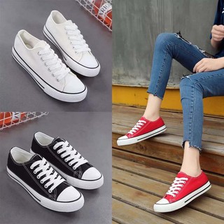 Listo Stock coreano moda zapatos de lona hombre y mujer zapatos planos de estudiante