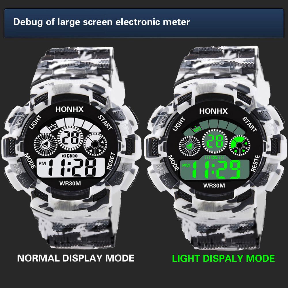 honhx reloj de pulsera digital led deportivo con alarma para hombre