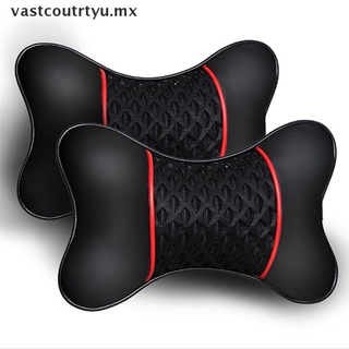 VAST Leather Knitted Car Pillows Headrest Neck Rest Cushion Support Seat Accessories .