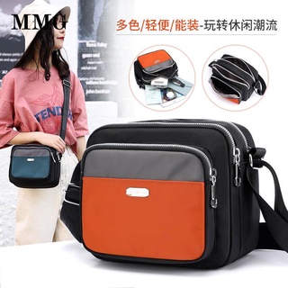 ✘Jielangshi 2021 nuevo multicapa contraste color pequeño cuadrado bolsa todo-partido de nylon bolsa de hombro bolsa de luz mujer mensajero teléfono móvil bolsa