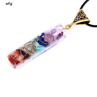 EFG Collar Con Colgante Natural Orgone Chakra Sanador Pendulum Amuleto Cristal