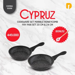 Cypruz - juego de utensilios de cocina de mármol para panal de abeja, 20 cm y 24 cm, sartén antiadherente