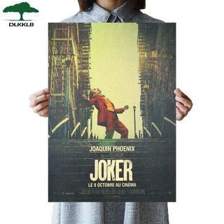 Dlkklb nuevo póster de película Joker papel Kraft Batman's Enemy Vintage estilo DC pegatina de pared 51x36cm hogar dormitorio decorativo