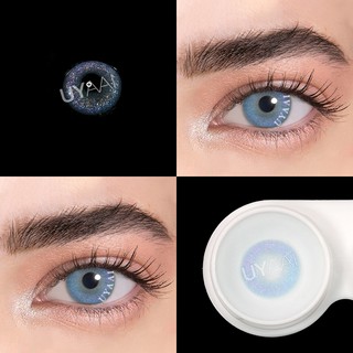 uyaai 2 piezas/par de lentes de contacto de colores/lentes de contacto de colores/lentes de contacto cosméticos brillantes/color natural/visión blue (2)