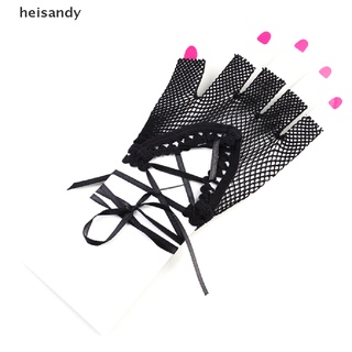 [heis2] goth punk fishnet con cordones codo brazo calentador sin dedos guantes cabaret burlesque m581x (6)