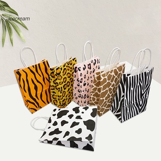 [ICE] Bolsa de embalaje Animal grano Stand-up Leopard impresión portátil bolsa de papel para embalaje