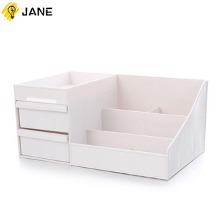 Jane portátil estante de maquillaje blanco cajón tipo cosmético caja de almacenamiento de gran capacidad tocador de plástico hogar organizador de escritorio